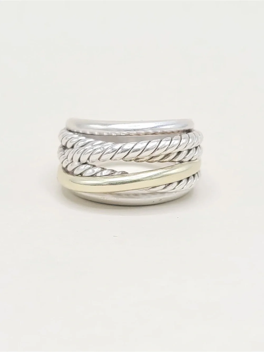 David Yurman Crossover Ring With Gold - Picture 5 of 6
